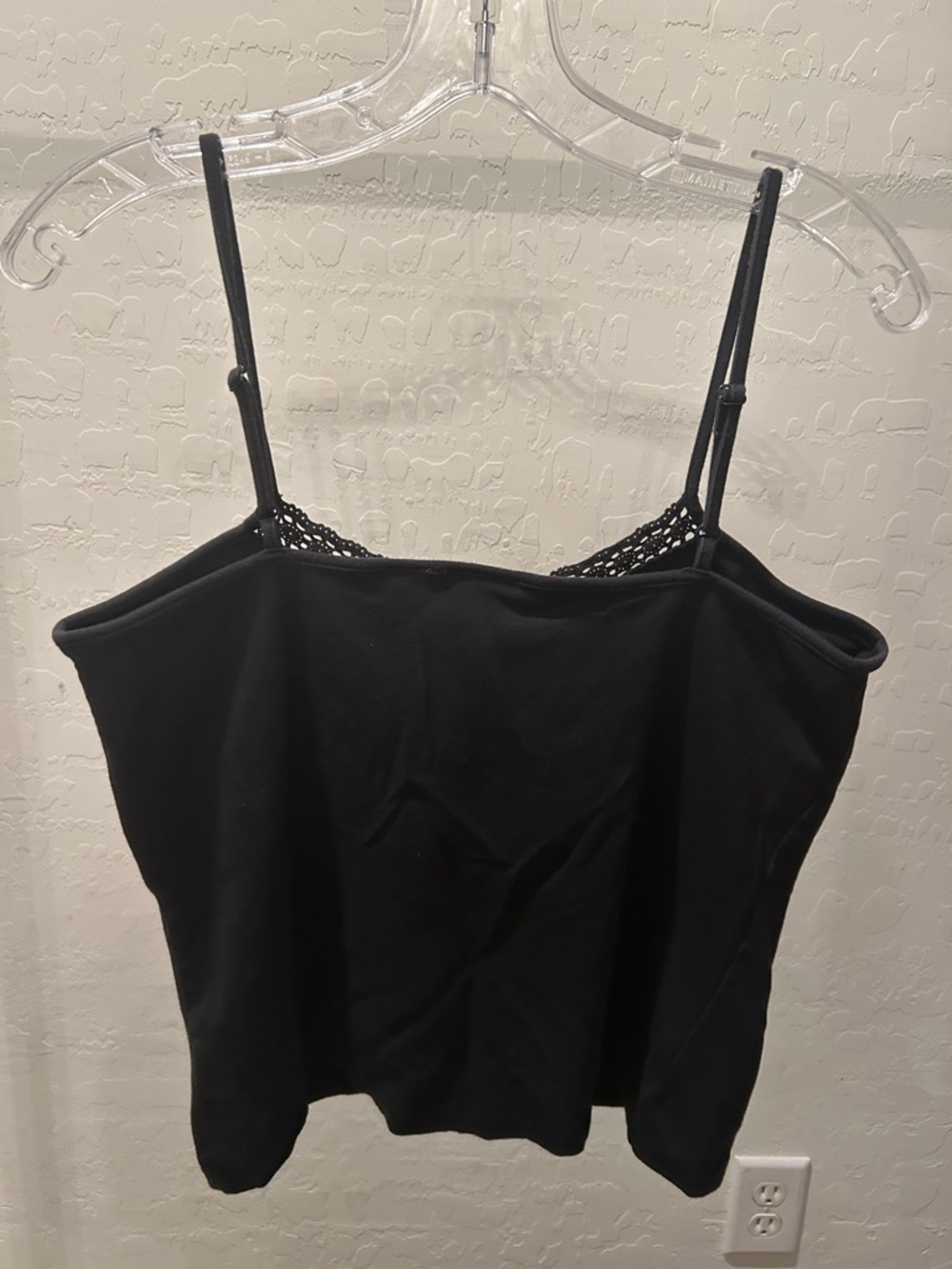 St. John's Bay Black Cami with Pink Floral Embroidery - Picture 4 of 16